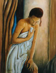 After Bathing | French pastel on Ingress Paper - 26 x 20 inch