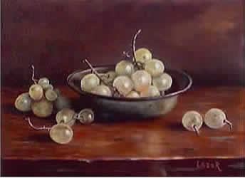Still life with grapes | Oil on canvas - 5 x 7 inch