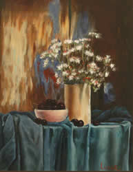 Still life with white flowers | Oil on canvas - 10 x 8 inch
