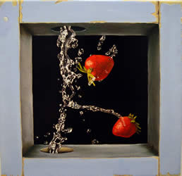 Strawberry Splash | Oil on canvas - 12 x 12 inch