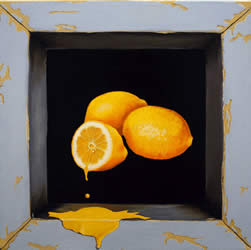 Two lemons and a half | Oil on canvas - 12 x 12 inch